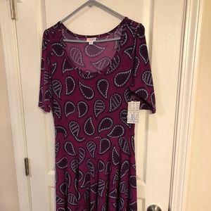 Lularoe XL paisley Nicole burgundy green black
